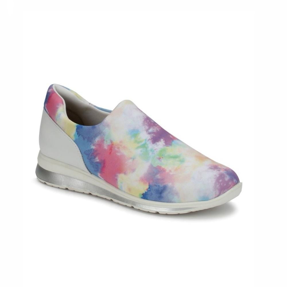 Walking Cradles White Dash Sneakers With Multi Color Pattern Women’s 7.5 Narrow